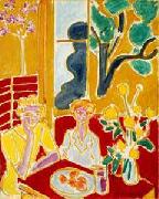 Henri Matisse Deux fillettes fond jaune et rouge oil painting reproduction